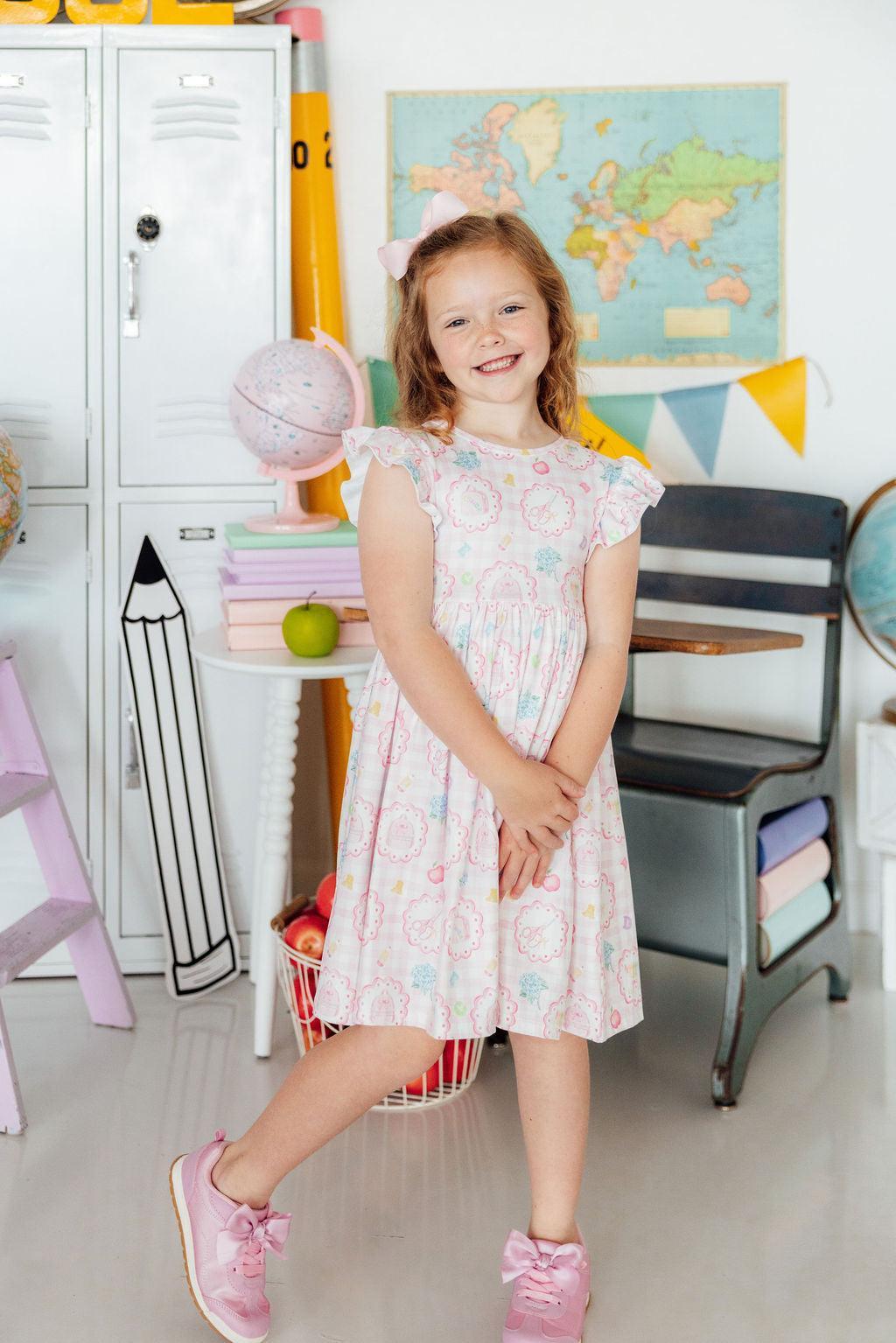 Apple of My Eye Flutter Sleeve Twirl Dress by Mila & Rose ®
