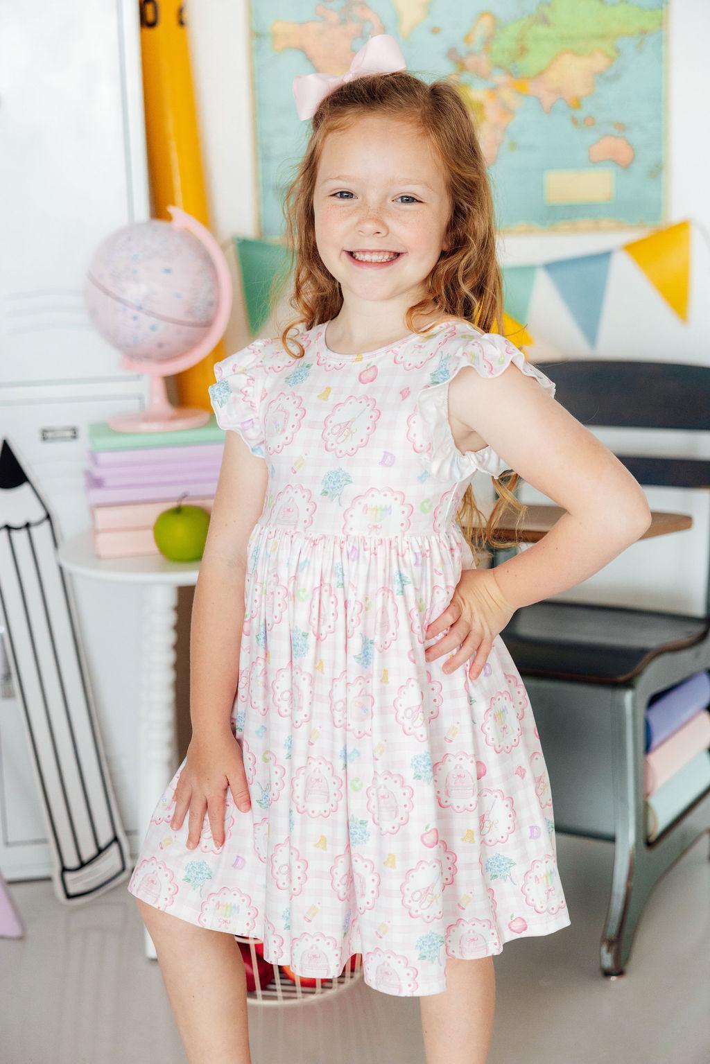 Apple of My Eye Flutter Sleeve Twirl Dress by Mila & Rose ®