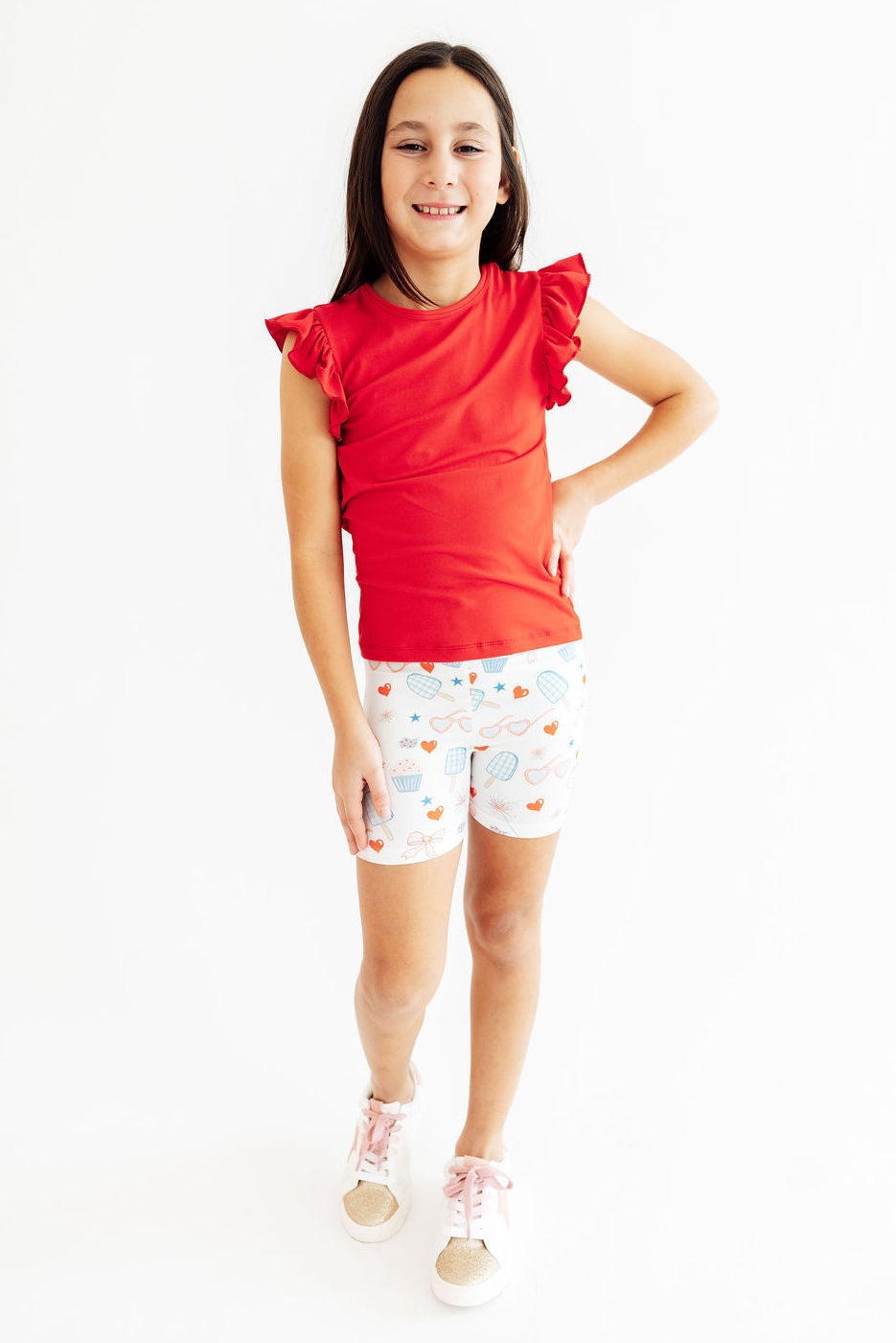 Red, White & Sweet Twirl Shorts by Mila & Rose ®