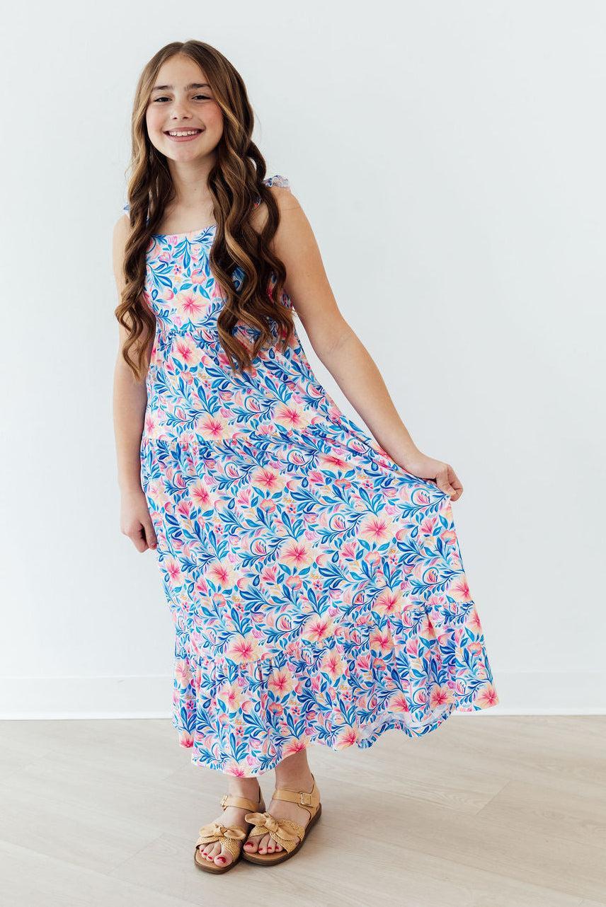 Watercolor Floral Ruffle Maxi Dress by Mila & Rose ®