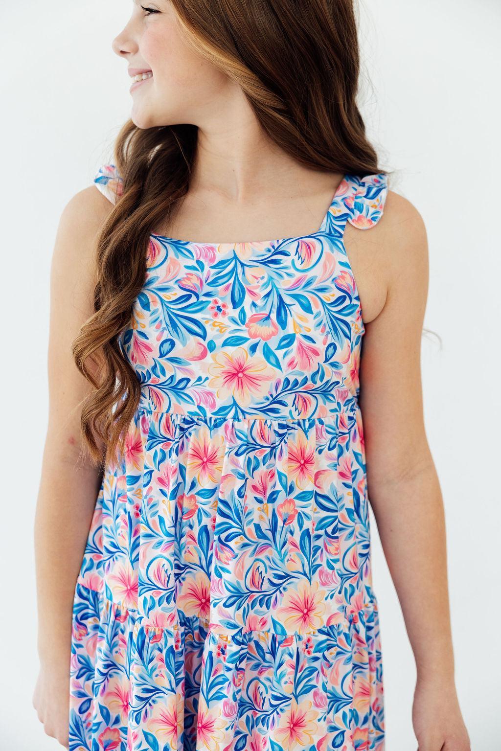 Watercolor Floral Ruffle Maxi Dress by Mila & Rose ®