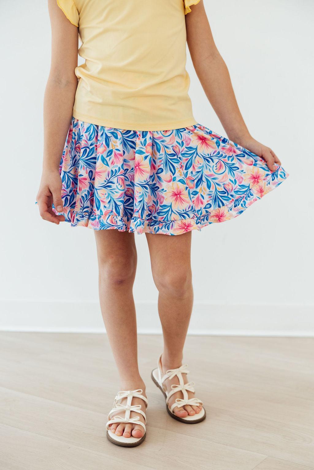 Watercolor Floral Ruffle Twirl Skort by Mila & Rose ®