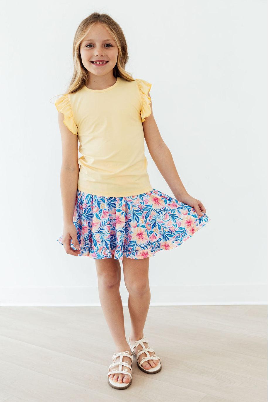 Watercolor Floral Ruffle Twirl Skort by Mila & Rose ®