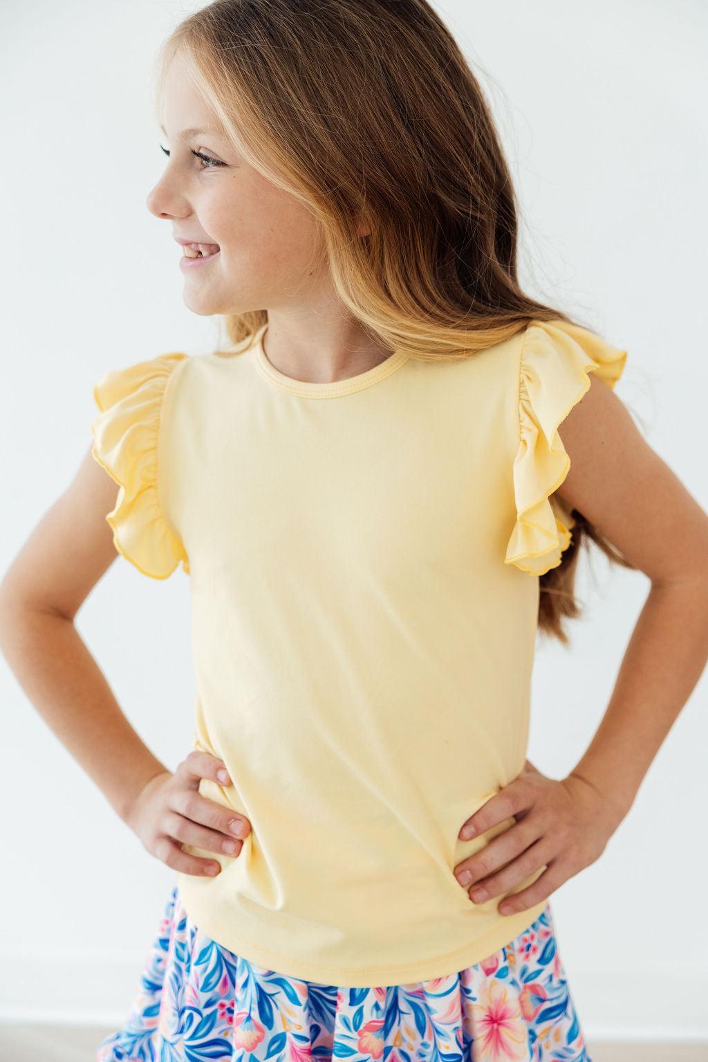 Butter Yellow S/S Ruffle Tee by Mila & Rose ®