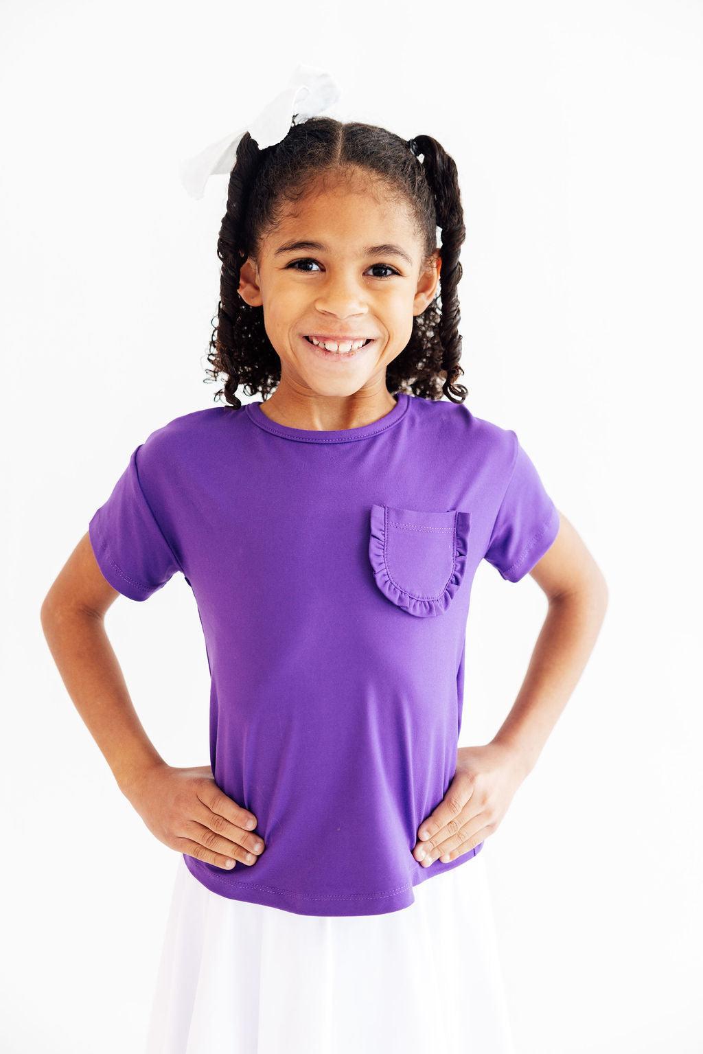 Purple Ruffle Pocket Tee by Mila & Rose ®