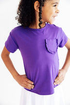 Purple Ruffle Pocket Tee by Mila & Rose ®