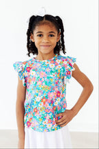 Preppy Floral S/S Ruffle Tee by Mila & Rose ®