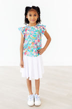 Preppy Floral S/S Ruffle Tee by Mila & Rose ®