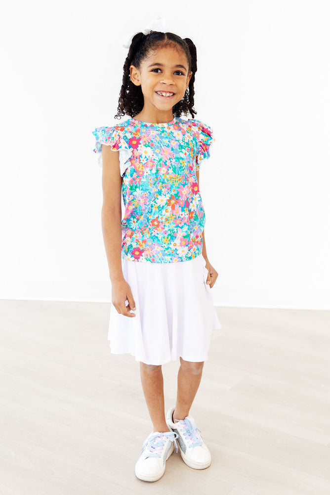 Preppy Floral S/S Ruffle Tee by Mila & Rose ®