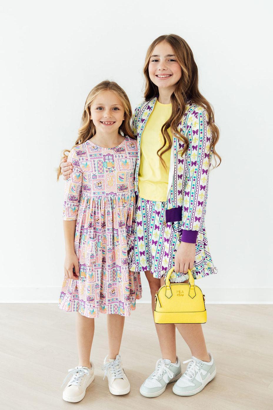 French Quarter Fun 3/4 Sleeve Pocket Twirl Dress by Mila & Rose ®