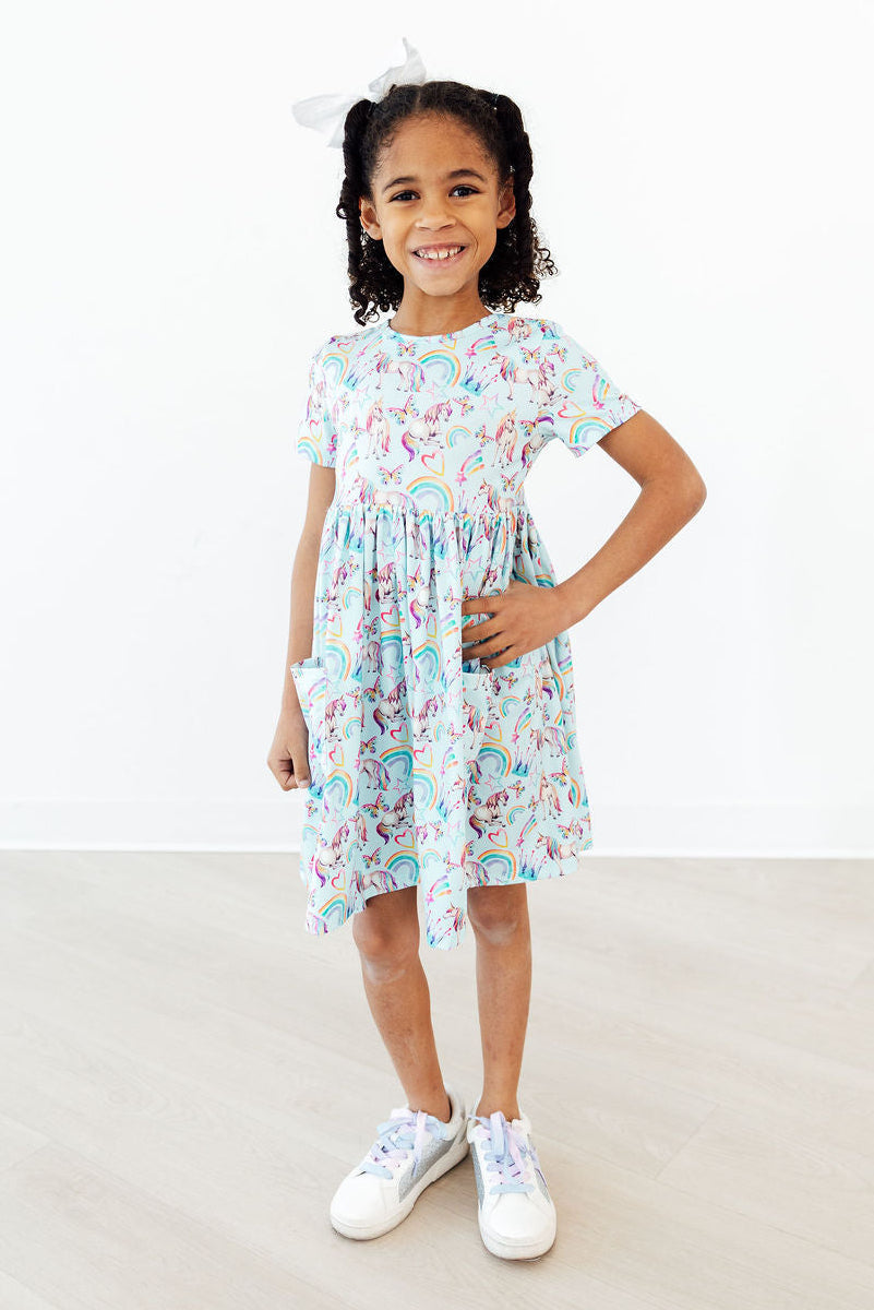 Unicorn Queen S/S Pocket Twirl Dress by Mila & Rose ®