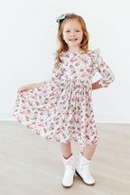 Cowgirl Cutie 3/4 Sleeve Ruffle Twirl Dress by Mila & Rose ®