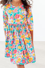 Floral Fiesta 3/4 Sleeve Pocket Twirl Dress by Mila & Rose ®