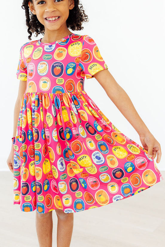 Fresh & Fruity S/S Pocket Twirl Dress by Mila & Rose ®