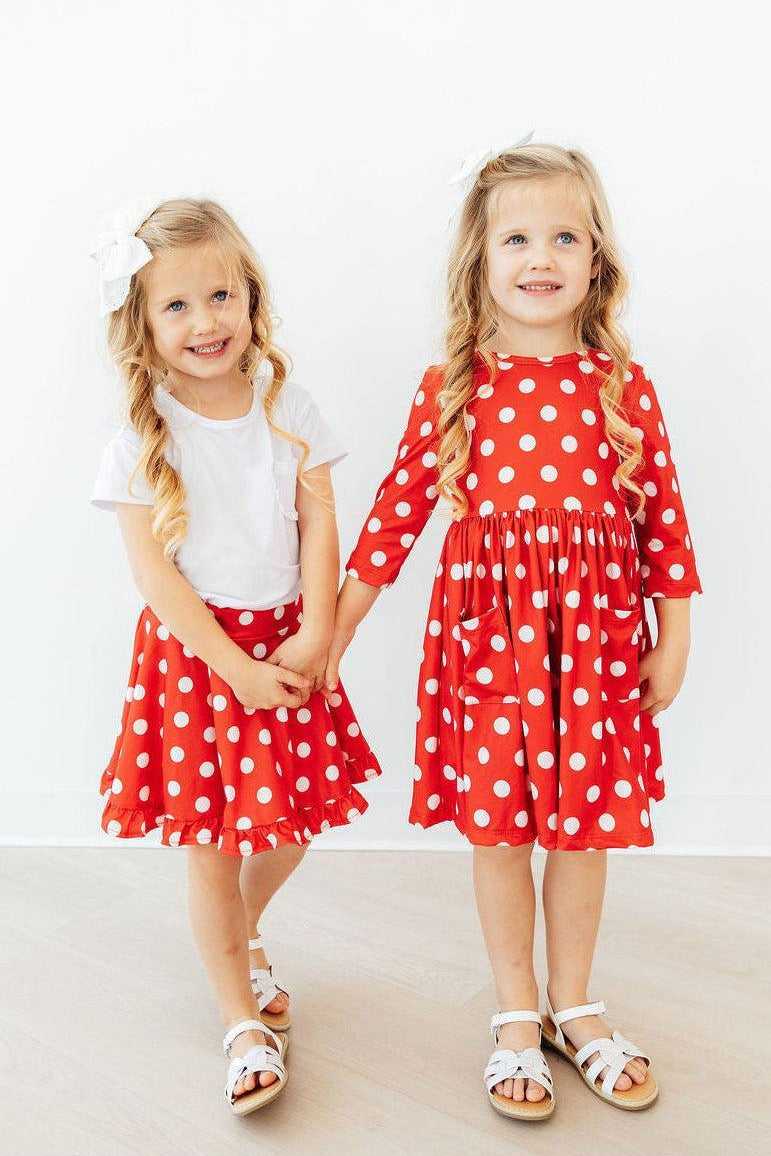 Red Polka Dots Ruffle Twirl Skort by Mila & Rose ®