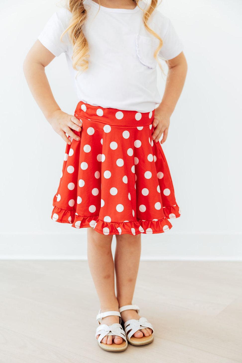 Red Polka Dots Ruffle Twirl Skort by Mila & Rose ®