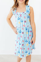 Tidepool Treasures Ruffle Cross Back Dress by Mila & Rose ®