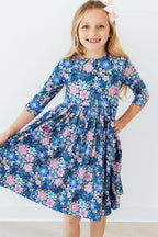 Whimsy 3/4 Sleeve Pocket Twirl Dress by Mila & Rose ®
