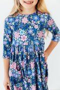Whimsy 3/4 Sleeve Pocket Twirl Dress by Mila & Rose ®