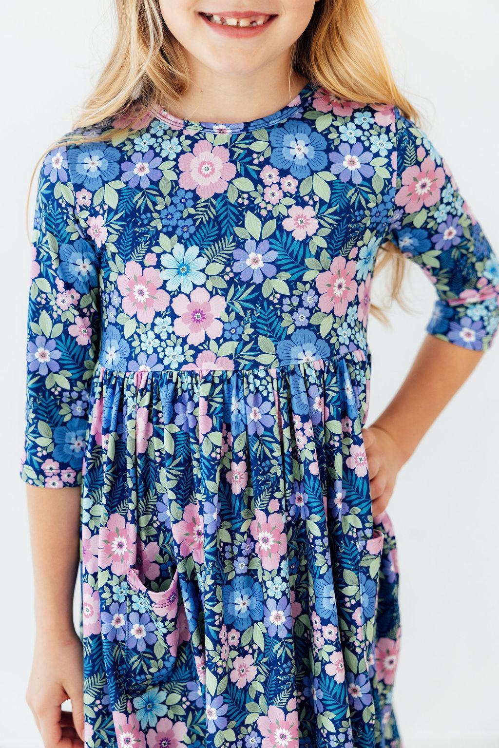 Whimsy 3/4 Sleeve Pocket Twirl Dress by Mila & Rose ®