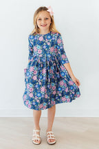 Whimsy 3/4 Sleeve Pocket Twirl Dress by Mila & Rose ®