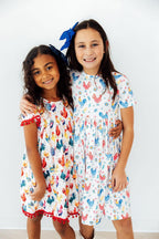 Rainbow Roosters S/S Pocket Twirl Dress by Mila & Rose ®