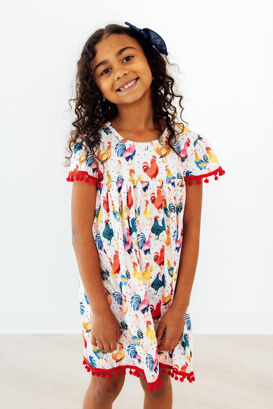 Rooster Pom Pom Dress by Mila & Rose ®
