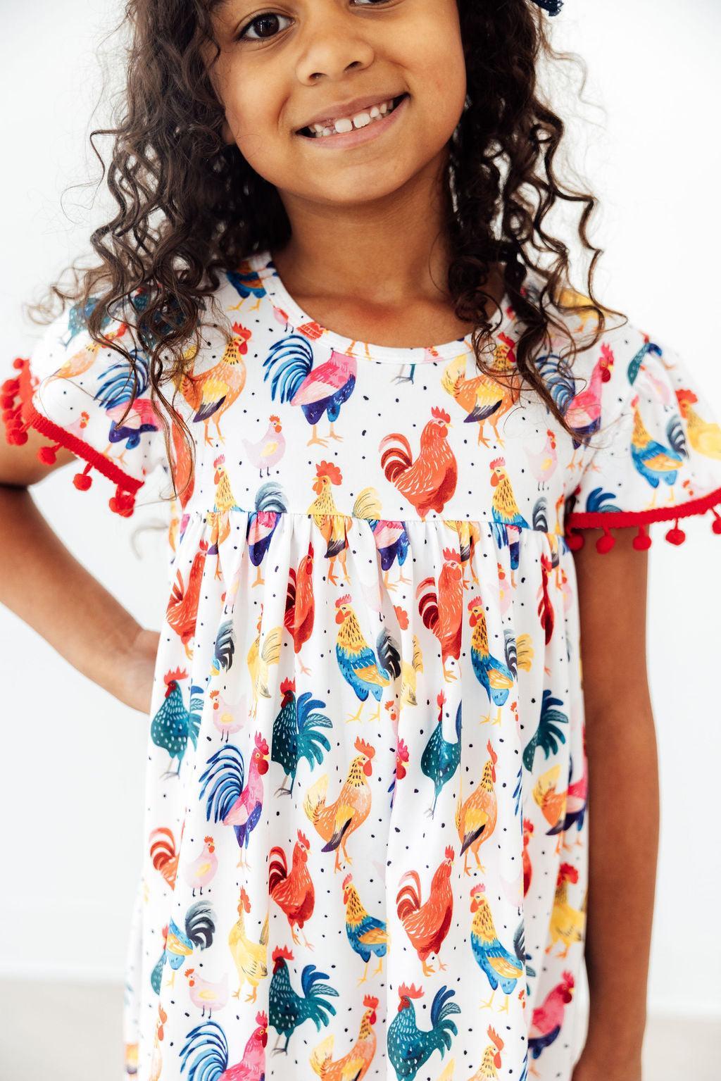 Rooster Pom Pom Dress by Mila & Rose ®