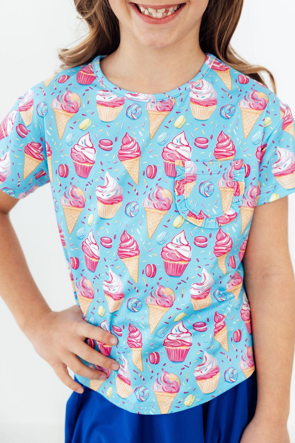 Delightful Desserts Ruffle Pocket Tee by Mila & Rose ®