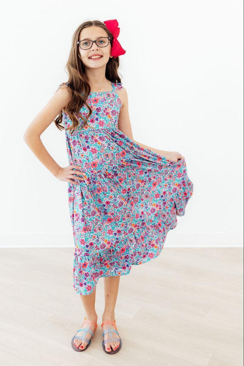 Tropical Garden Ruffle Maxi Dress by Mila & Rose ®