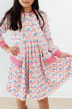 Watercolor Rainbows S/S Pocket Twirl Dress by Mila & Rose ®
