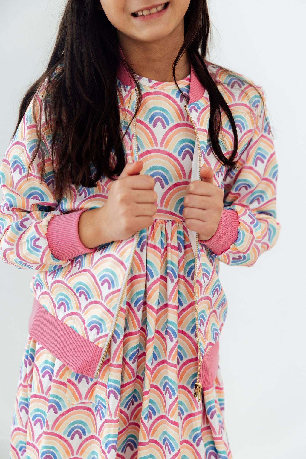 Watercolor Rainbows S/S Pocket Twirl Dress by Mila & Rose ®