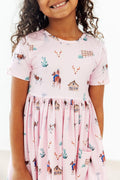 Pink Ranch Hand S/S Pocket Twirl Dress by Mila & Rose ®