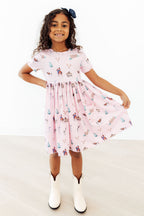 Pink Ranch Hand S/S Pocket Twirl Dress by Mila & Rose ®