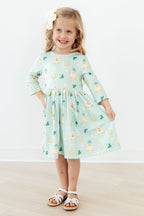 Lucky Duck 3/4 Sleeve Pocket Twirl Dress by Mila & Rose ®