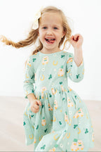 Lucky Duck 3/4 Sleeve Pocket Twirl Dress by Mila & Rose ®