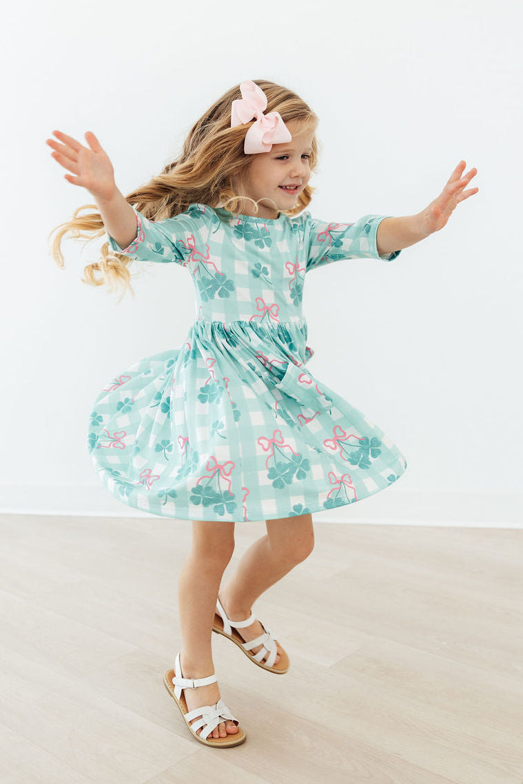 Shamrock Sweetheart 3/4 Sleeve Pocket Twirl Dress by Mila & Rose ®