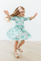 Shamrock Sweetheart 3/4 Sleeve Pocket Twirl Dress by Mila & Rose ®