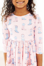 Ribbons & Rodeos 3/4 Sleeve Pocket Twirl Dress by Mila & Rose ®