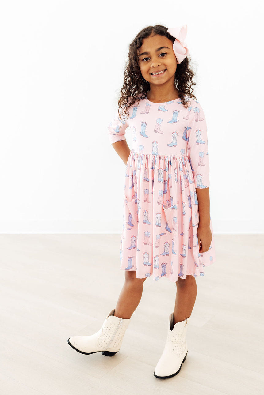 Ribbons & Rodeos 3/4 Sleeve Pocket Twirl Dress by Mila & Rose ®