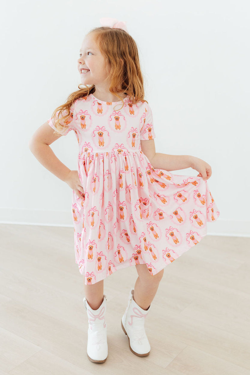 Girl's Best Friend S/S Pocket Twirl Dress by Mila & Rose ®