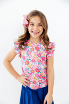 Fluttering Garden S/S Ruffle Tee by Mila & Rose ®