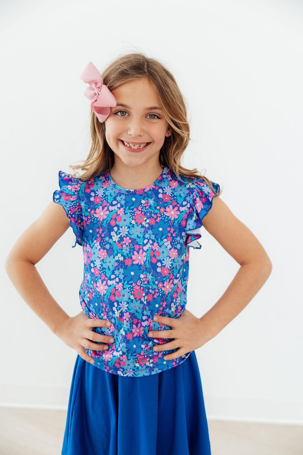Dreaming Daisies S/S Ruffle Tee by Mila & Rose ®
