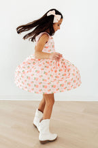 Georgia Peach Flutter Sleeve Twirl Dress by Mila & Rose ®