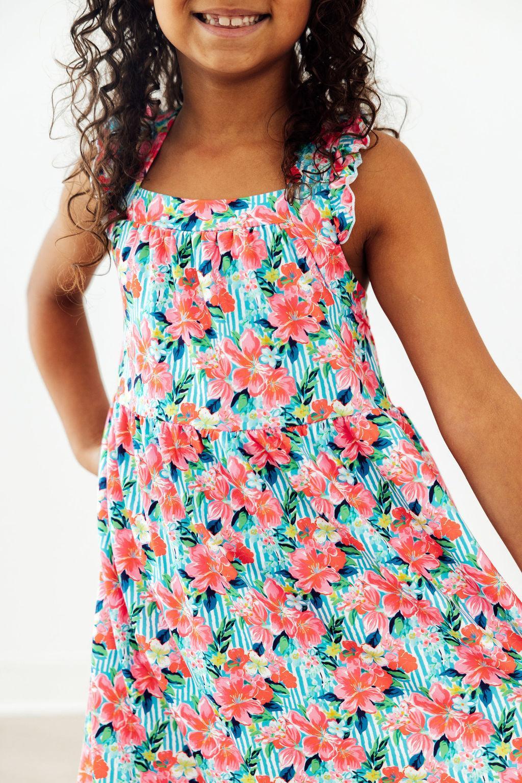 Petals in Paradise Ruffle Cross Back Dress by Mila & Rose ®