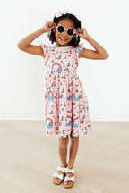 Rainbow Purr-fection Flutter Sleeve Twirl Dress by Mila & Rose ®