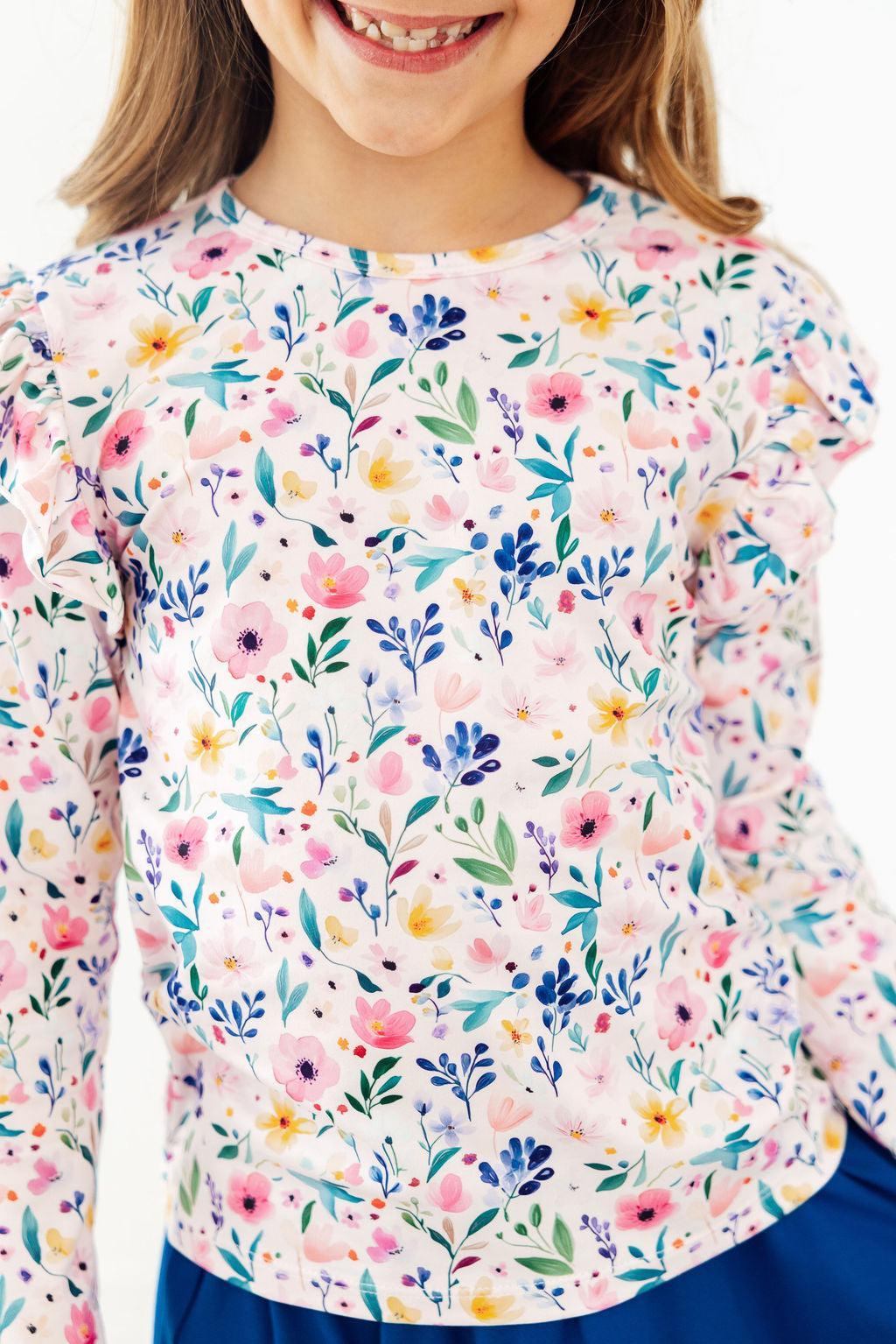 Morning Meadows L/S Ruffle Tee by Mila & Rose ®