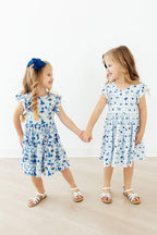 Blueberry Picnic Flutter Sleeve Twirl Dress by Mila & Rose ®