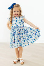 Blueberry Picnic Flutter Sleeve Twirl Dress by Mila & Rose ®