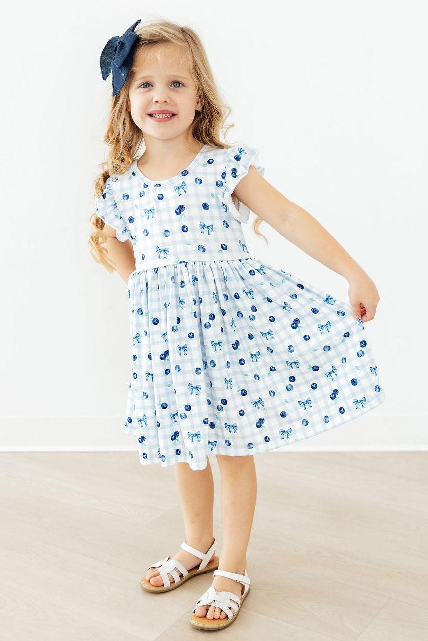 Berry Cute Flutter Sleeve Twirl Dress by Mila & Rose ®